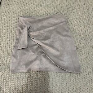 Suede Wrap Mini Skirt